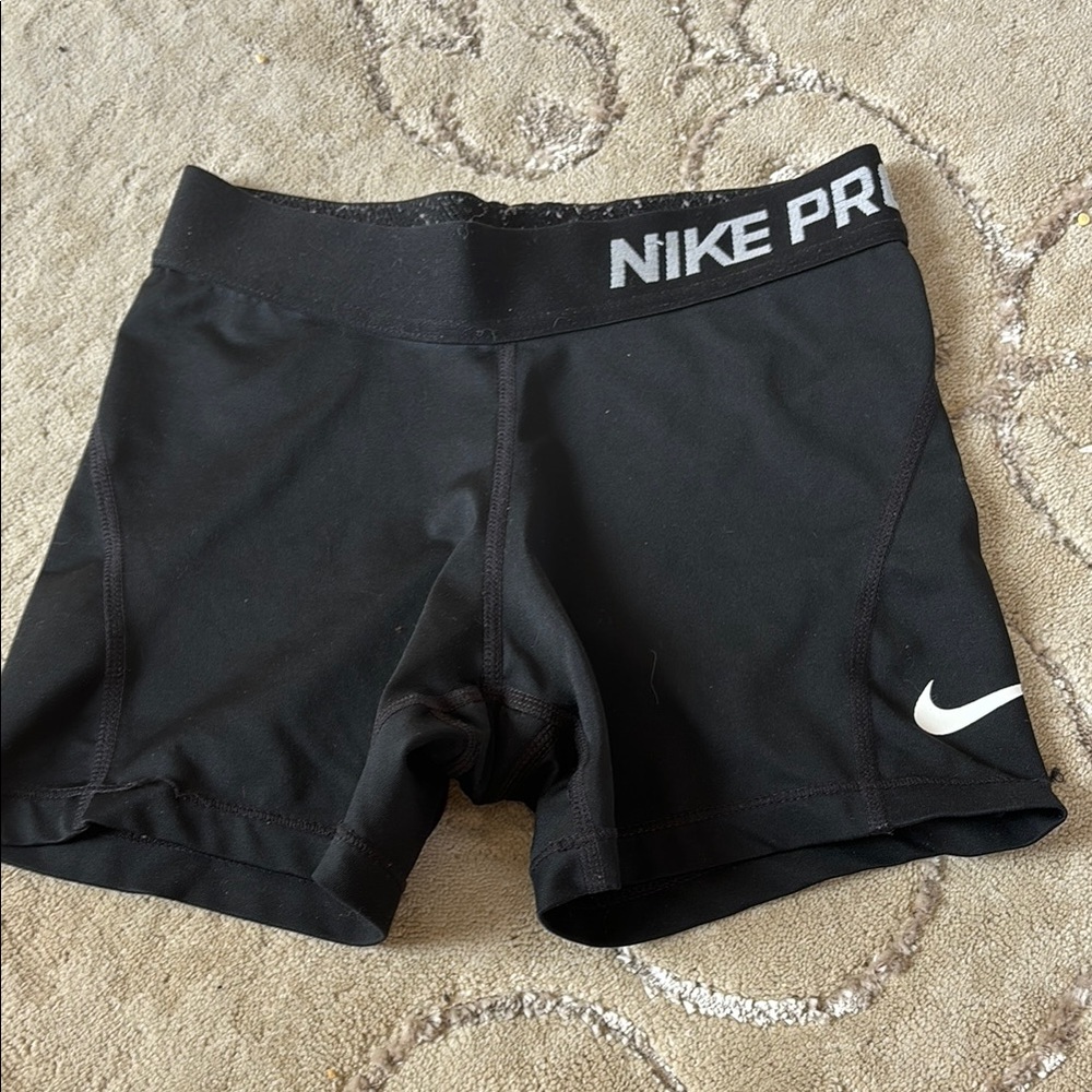 Nike Pro Black Shorts with White Logo